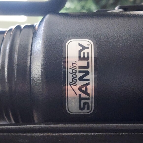 Vintage Stanley Aladdin Lunch Box Thermos Set Black Camping USA 1 Qt Polycaster - Picture 3 of 16